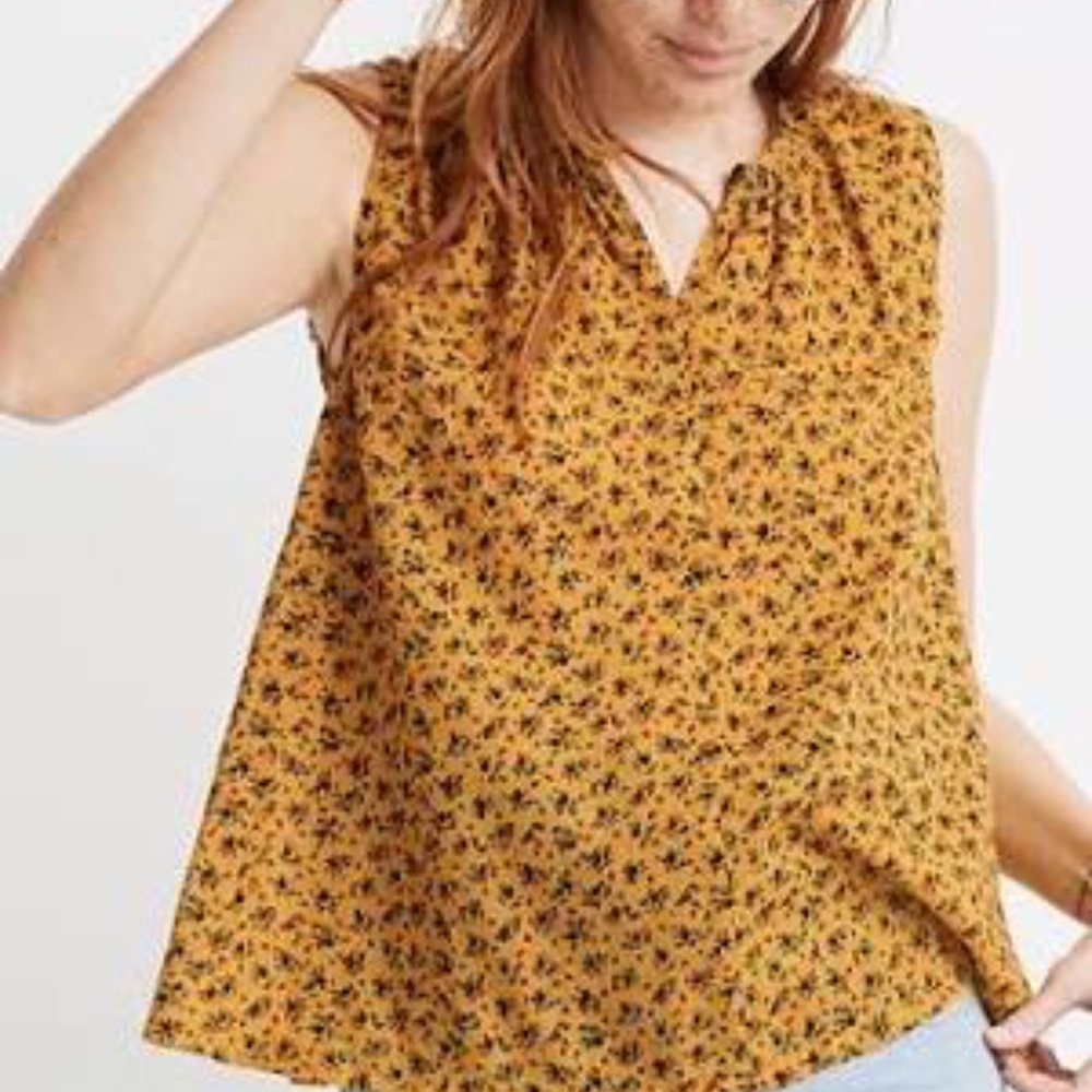 Madewell Shirred Shell Tank In Calico Floral